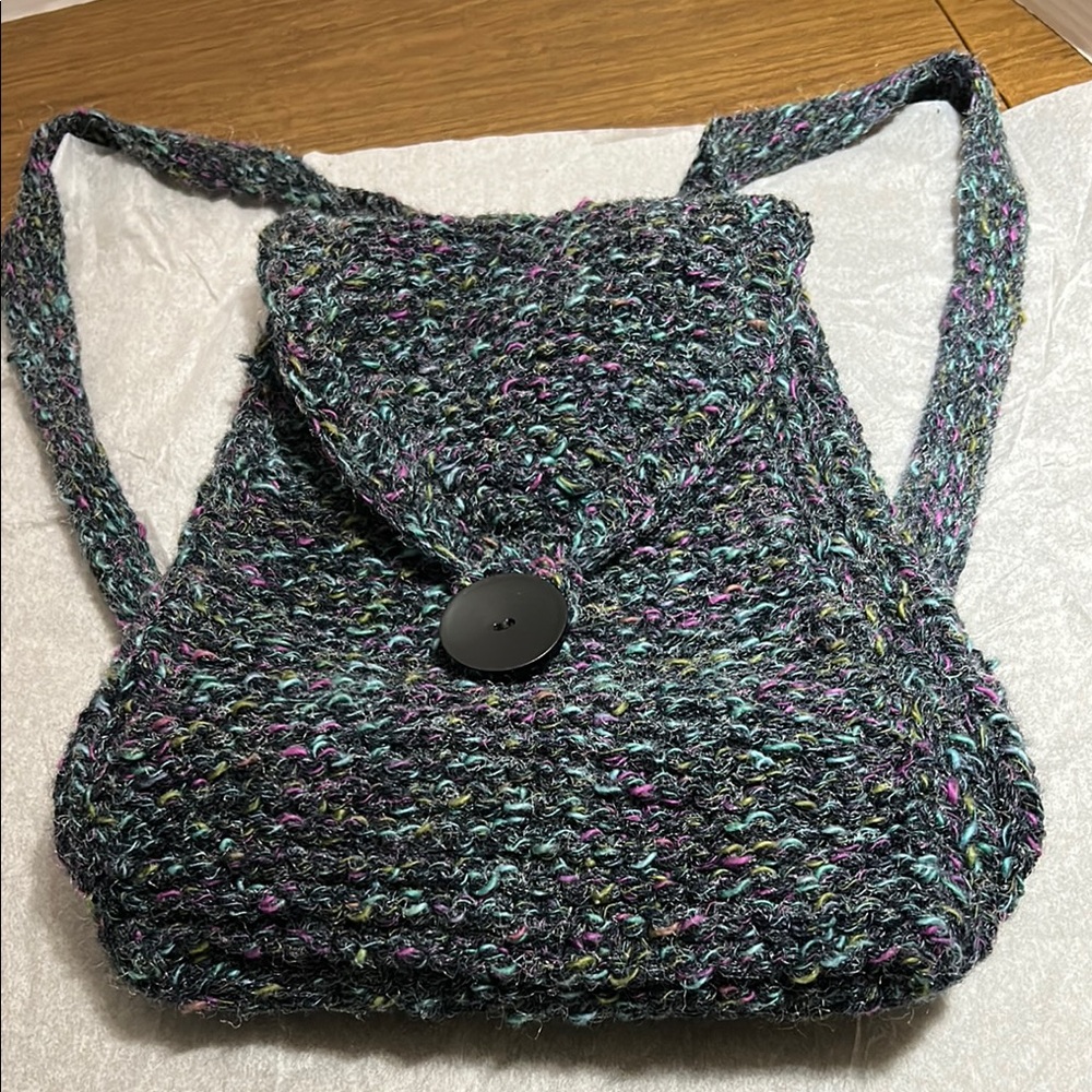 Stylish Gray Tweed Women's backpack /Bag Handmade